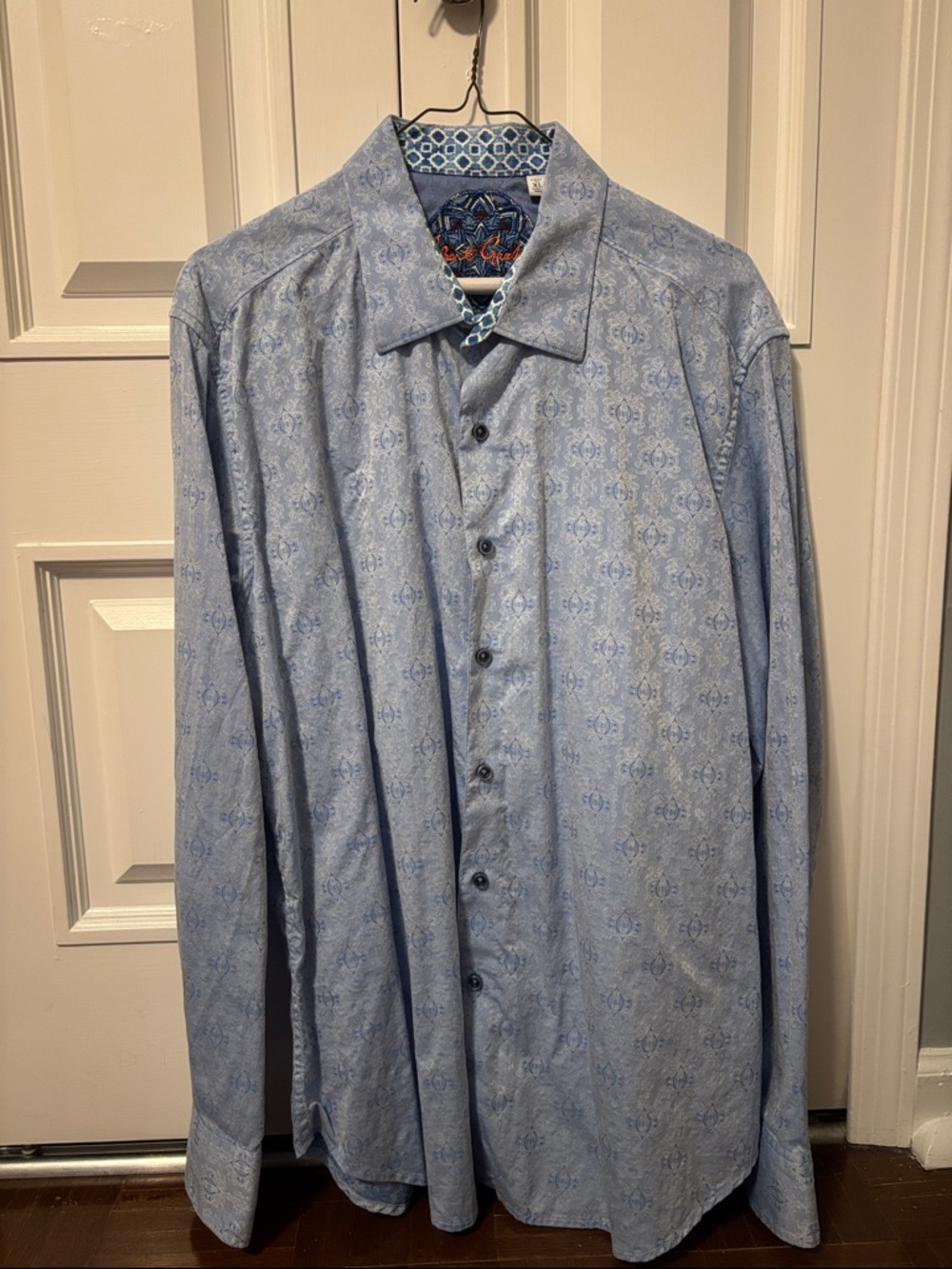 Robert Graham Sky Blue Paisley-Print Long Sleeve Button-Down Shirt